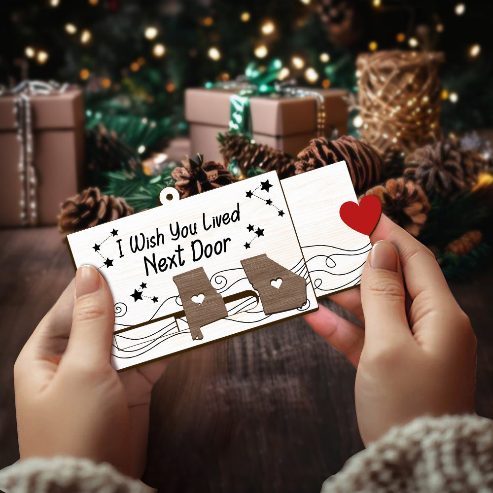 I Wish You Lived Next Door - Personalized Bestie Sliding Ornament