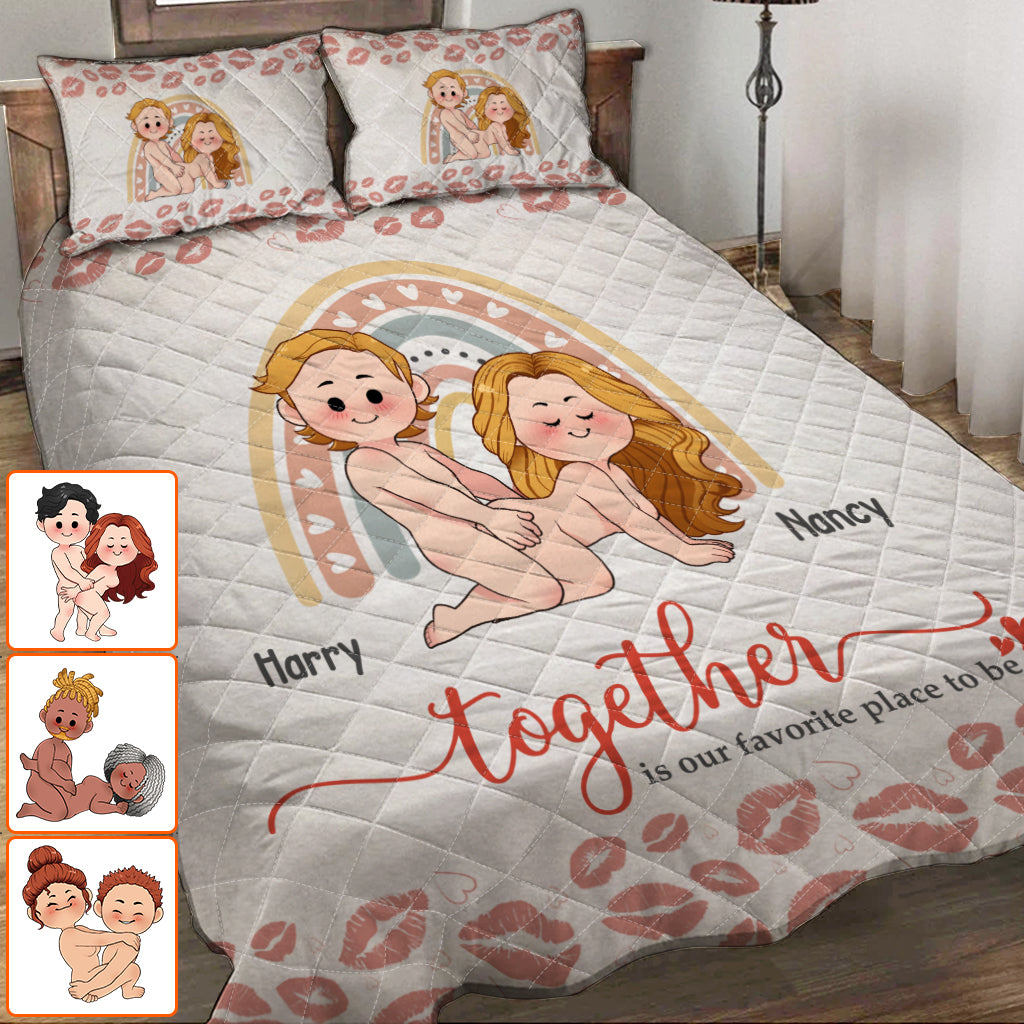 Together Is Our Favorite To Be - Personalized Couple Quilt Set