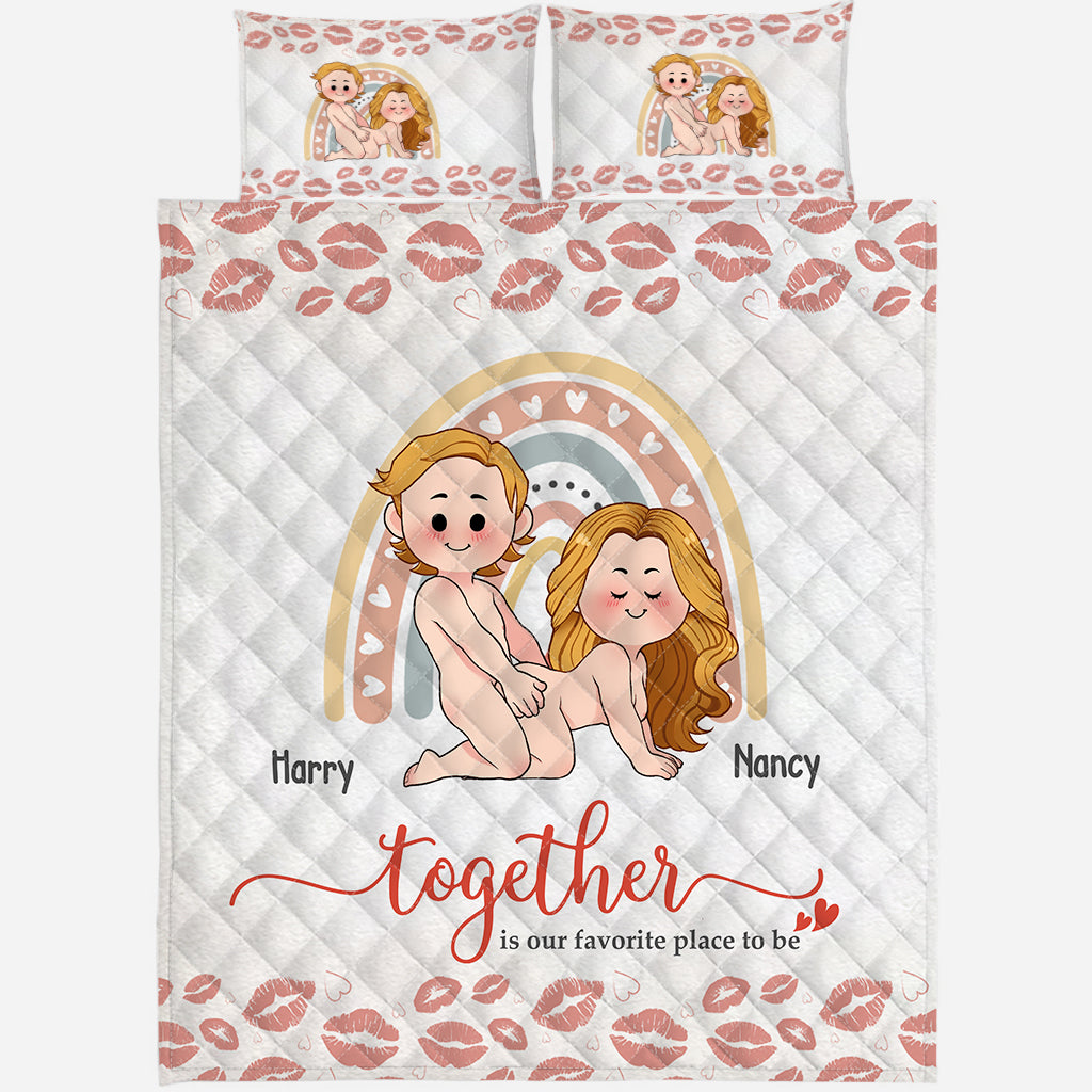 Together Is Our Favorite To Be - Personalized Couple Quilt Set