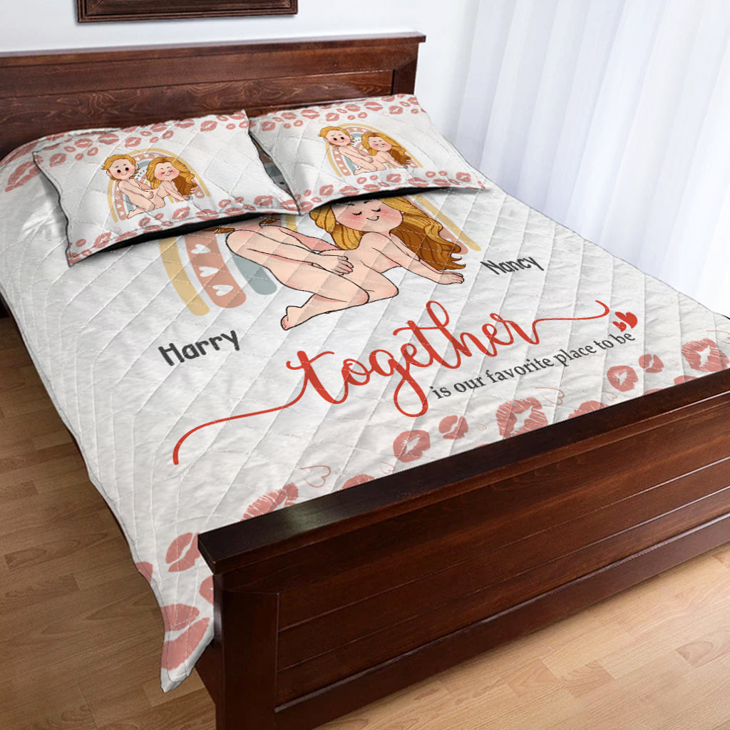 Together Is Our Favorite To Be - Personalized Couple Quilt Set