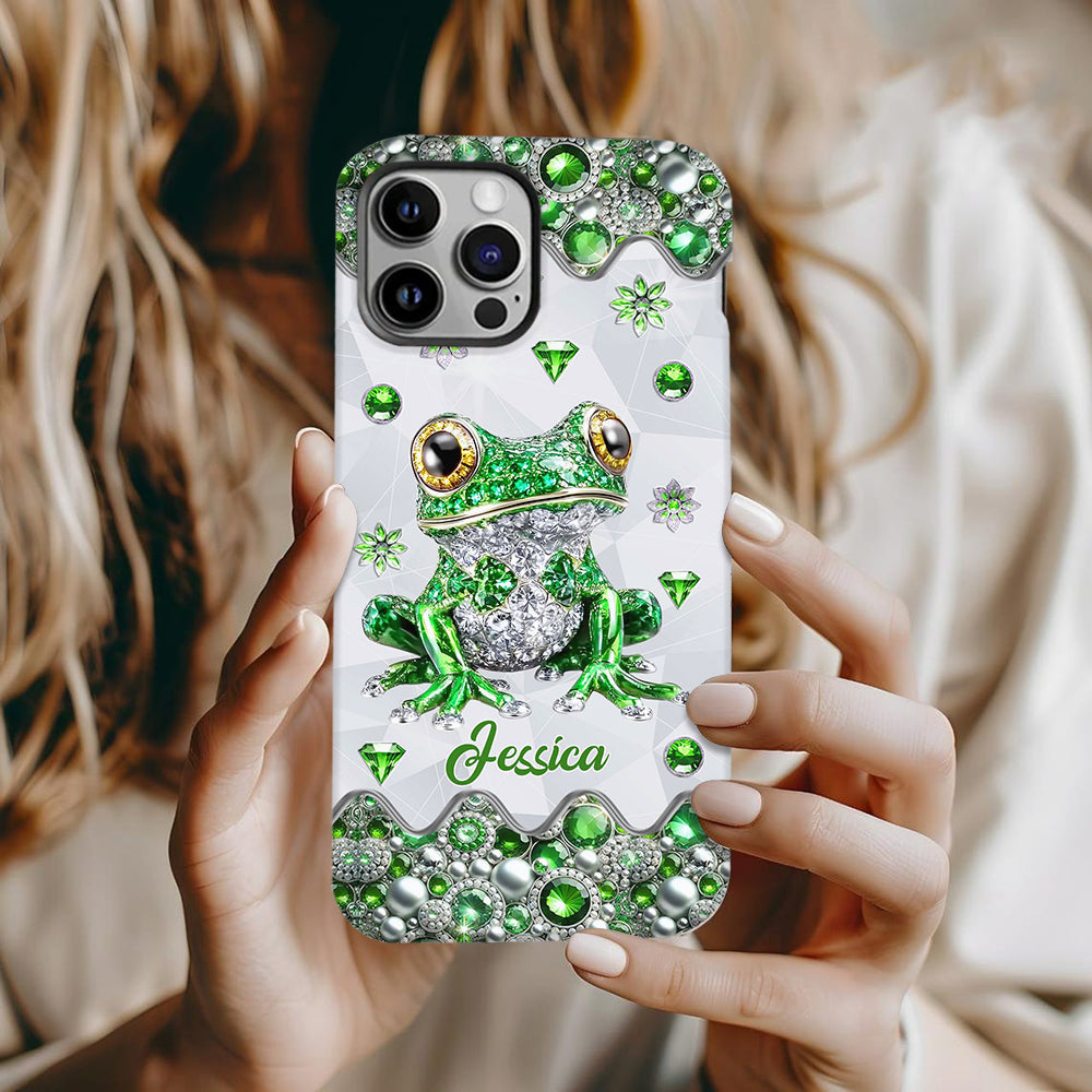 Une fille qui adore les grenouilles - Coque de téléphone personnalisée avec motif grenouille