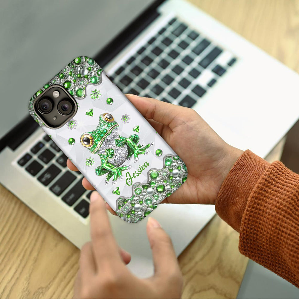 Une fille qui adore les grenouilles - Coque de téléphone personnalisée avec motif grenouille