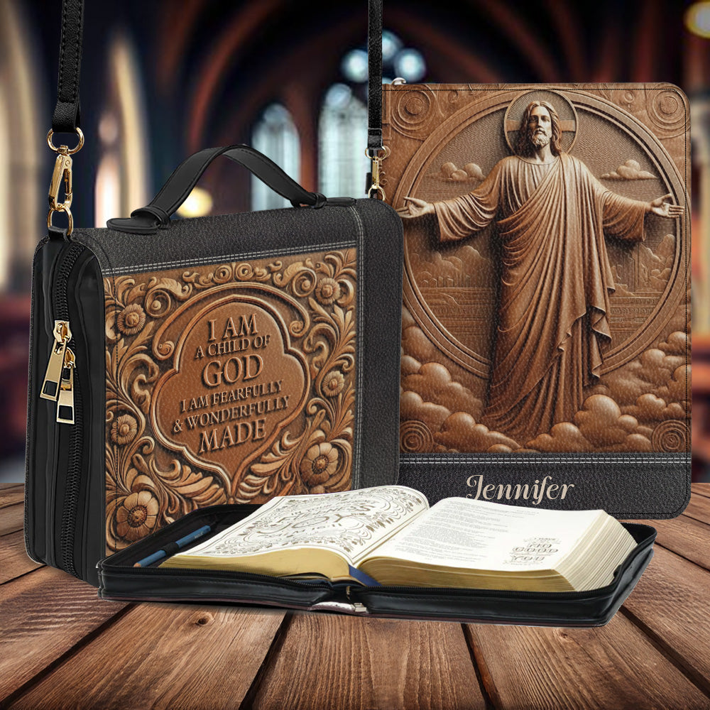 Ich bin ein Kind Gottes – Personalisierte christliche Bibelhülle aus Leder