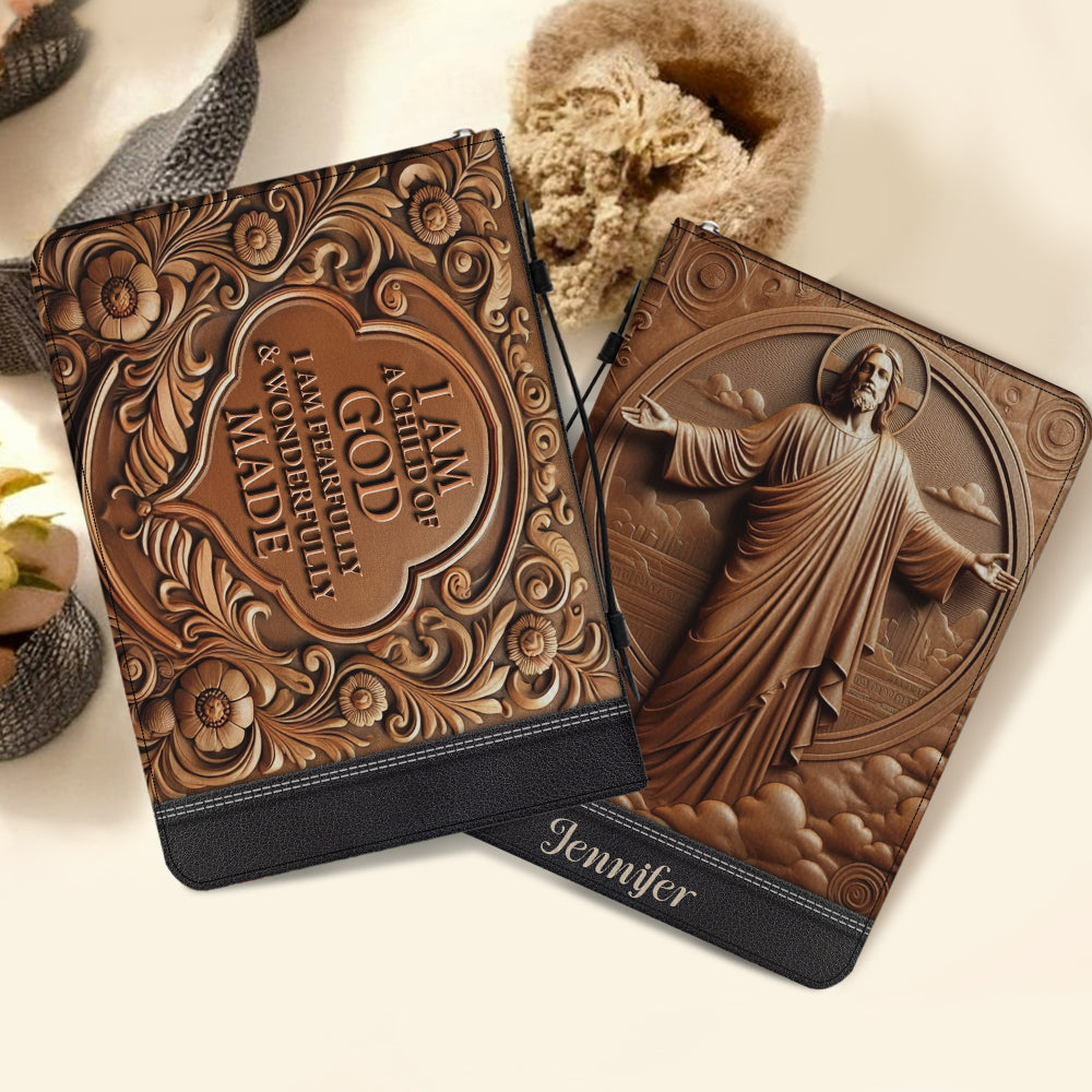 Ich bin ein Kind Gottes – Personalisierte christliche Bibelhülle aus Leder