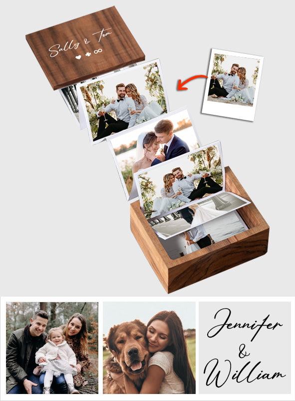 Any Photo - Personalized Couple Wooden Photo Box