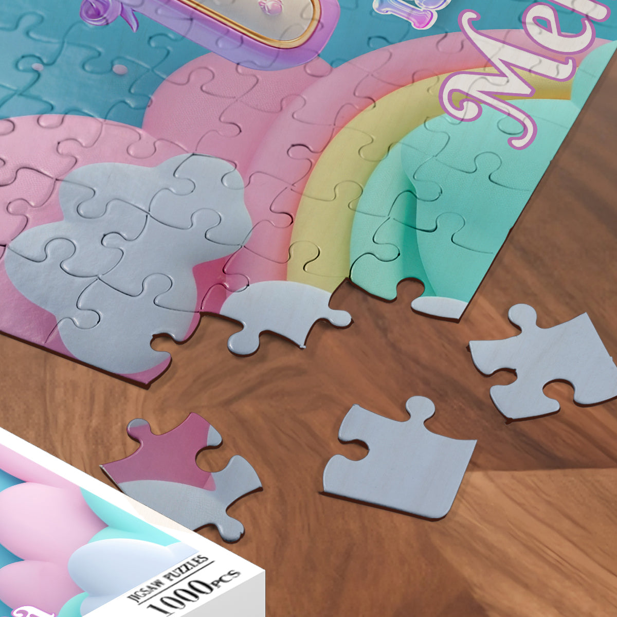 Lettre Licorne Mignonne - Puzzle Personnalisé pour Enfant