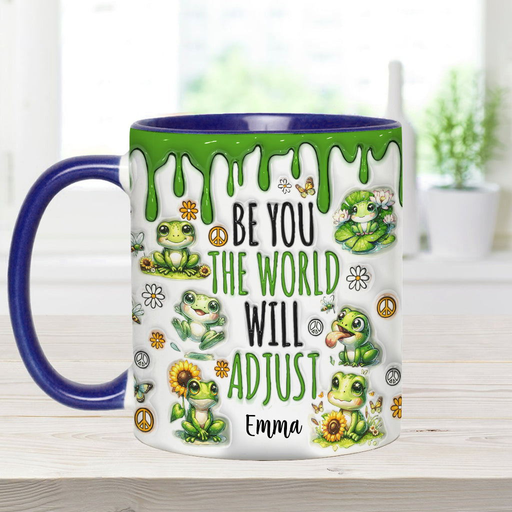 Sei du selbst, die Welt wird sich anpassen – Personalisierte Tasse mit Hippie-Akzent