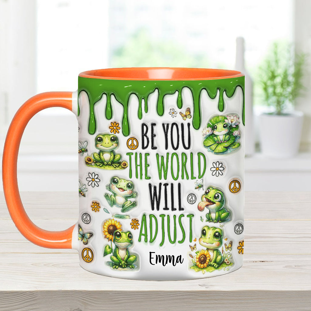 Sei du selbst, die Welt wird sich anpassen – Personalisierte Tasse mit Hippie-Akzent