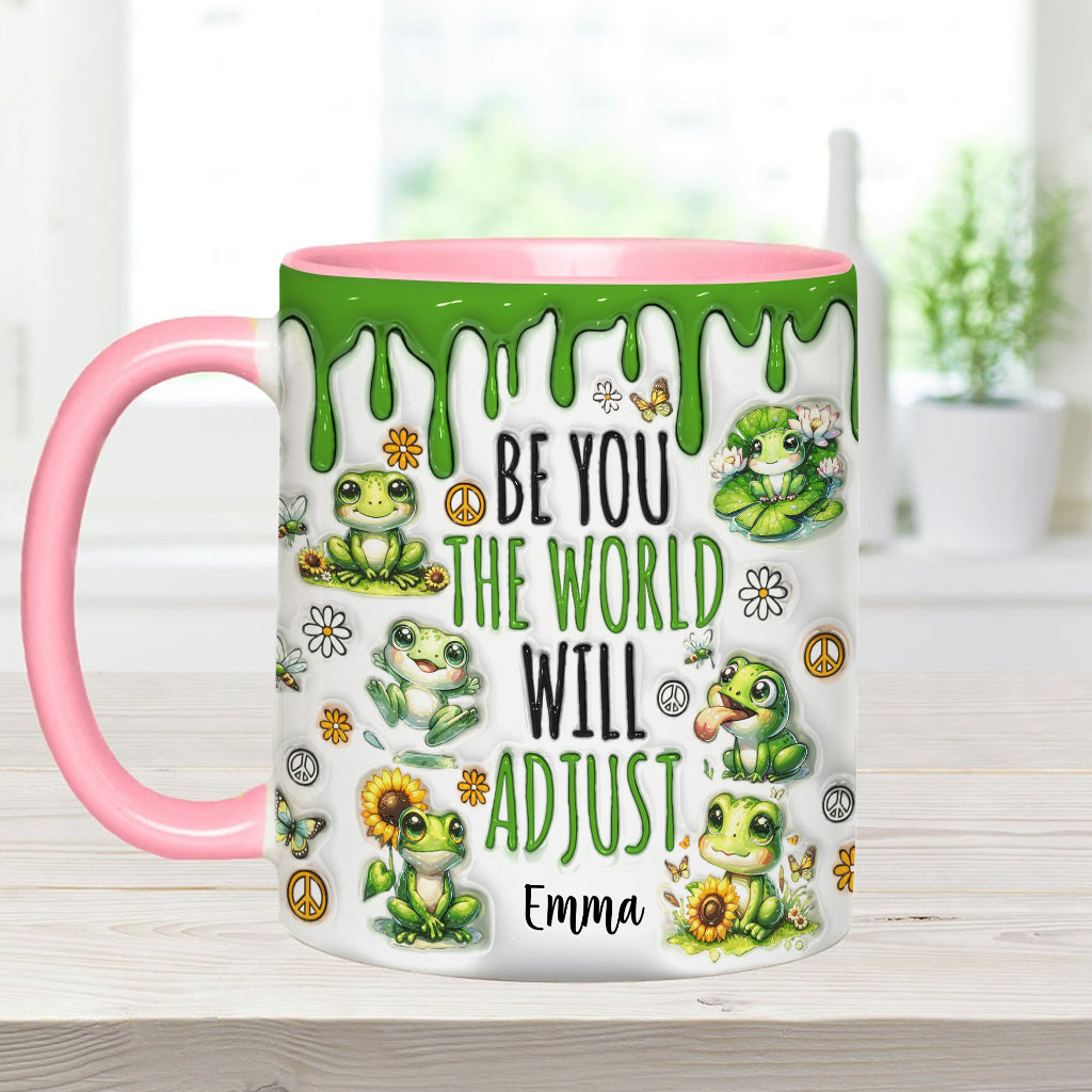 Sei du selbst, die Welt wird sich anpassen – Personalisierte Tasse mit Hippie-Akzent