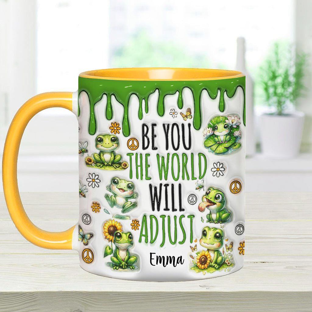 Sei du selbst, die Welt wird sich anpassen – Personalisierte Tasse mit Hippie-Akzent