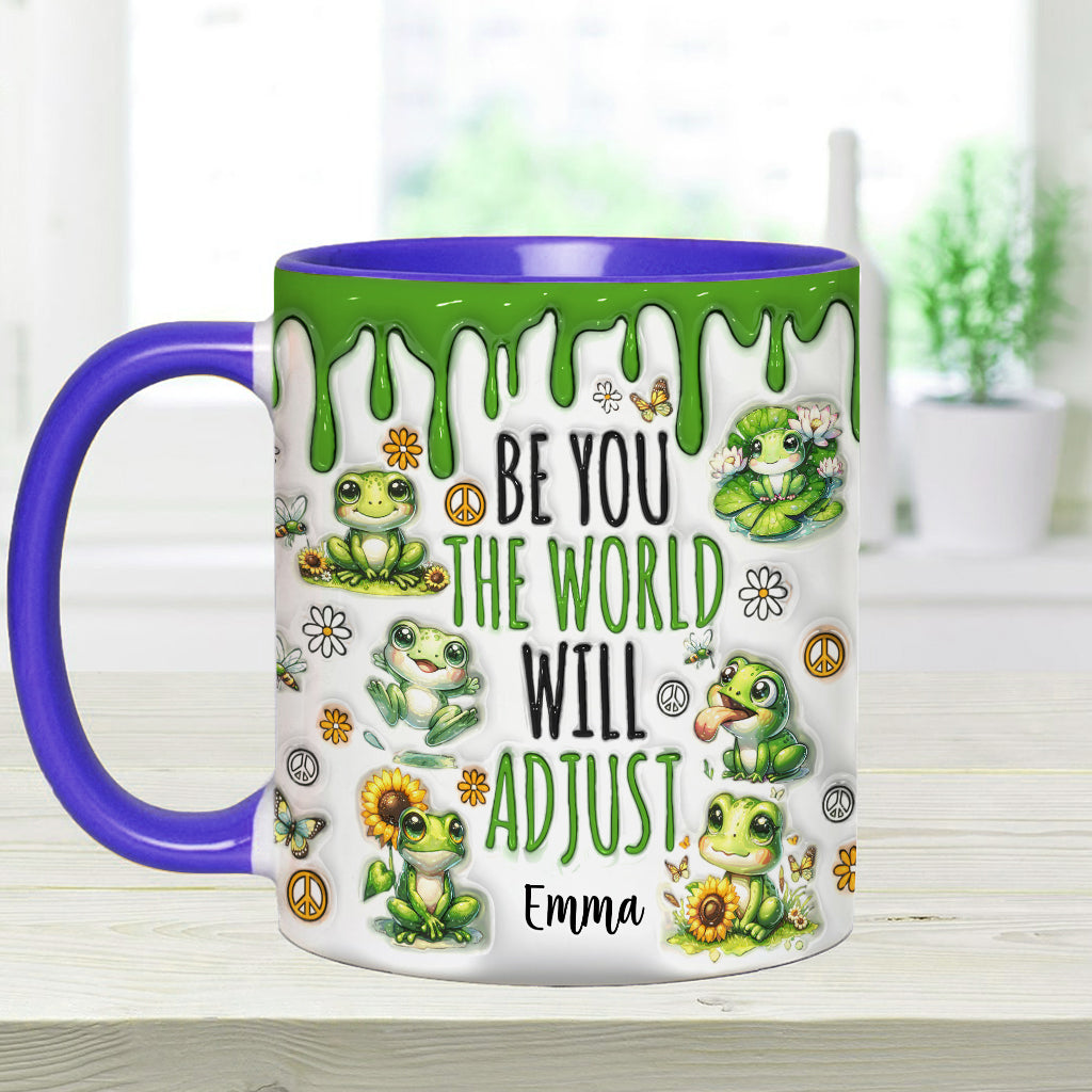 Sei du selbst, die Welt wird sich anpassen – Personalisierte Tasse mit Hippie-Akzent