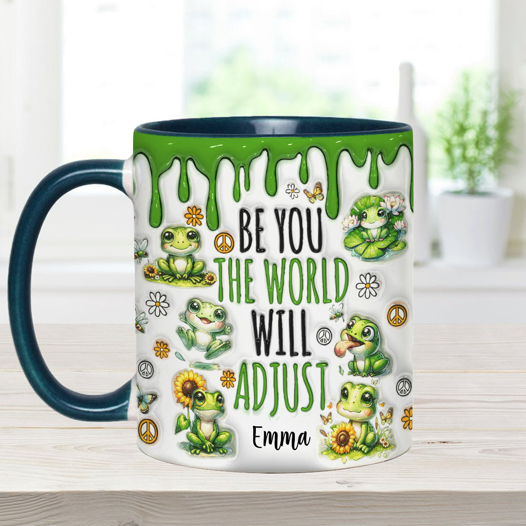 Sei du selbst, die Welt wird sich anpassen – Personalisierte Tasse mit Hippie-Akzent