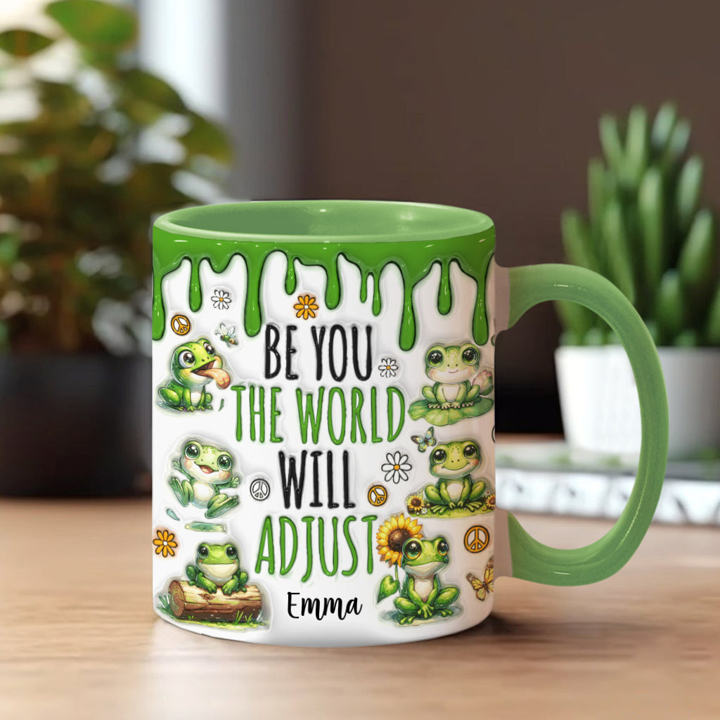 Sei du selbst, die Welt wird sich anpassen – Personalisierte Tasse mit Hippie-Akzent