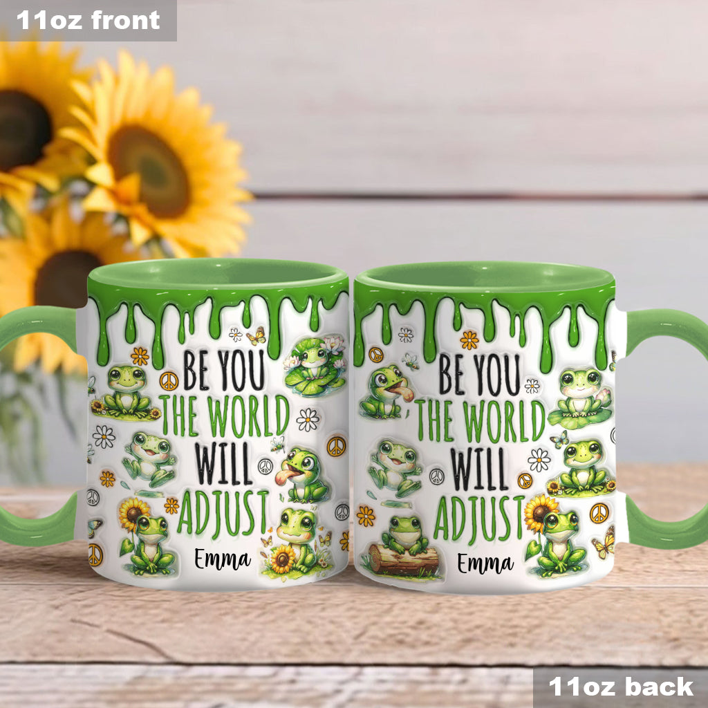 Sei du selbst, die Welt wird sich anpassen – Personalisierte Tasse mit Hippie-Akzent