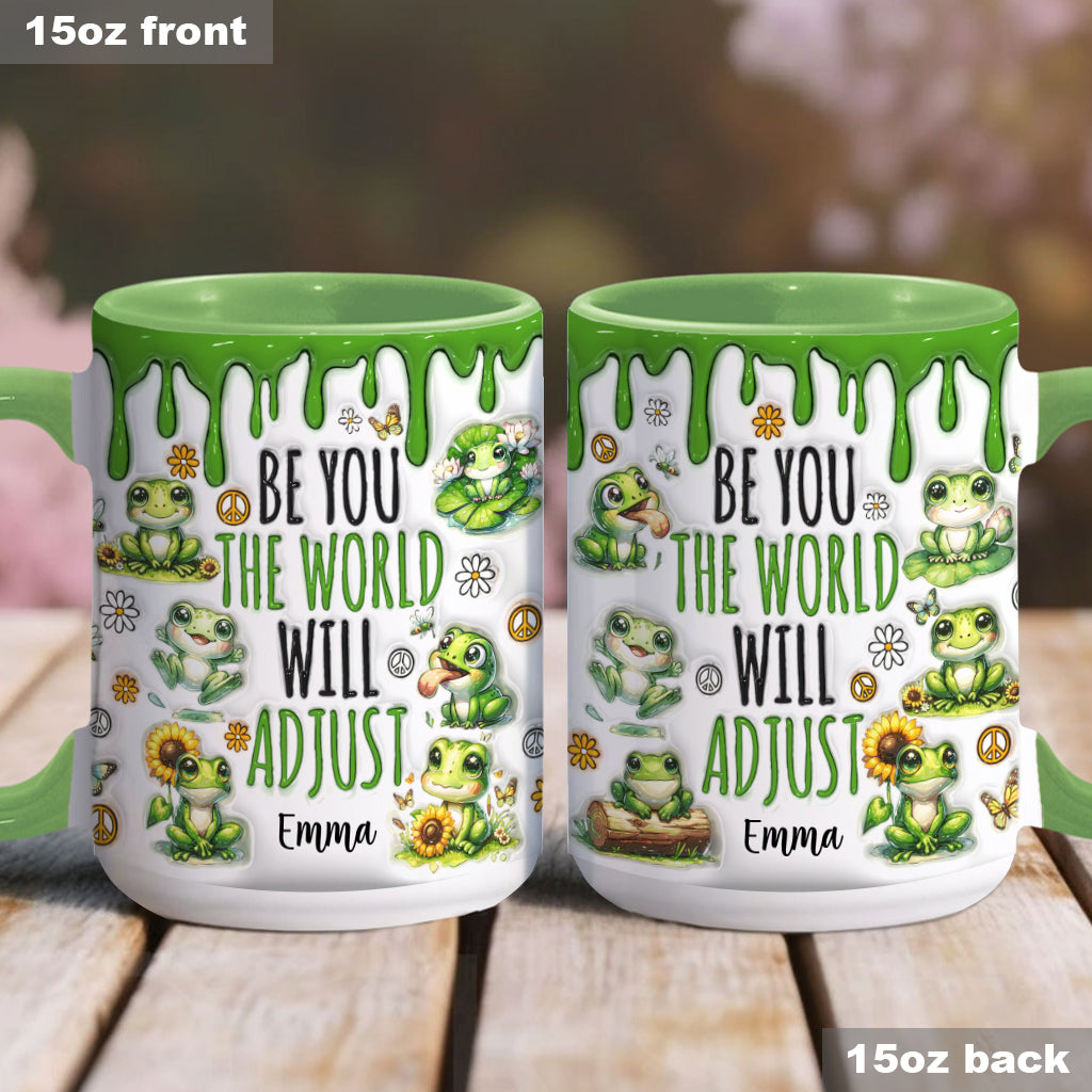 Sei du selbst, die Welt wird sich anpassen – Personalisierte Tasse mit Hippie-Akzent