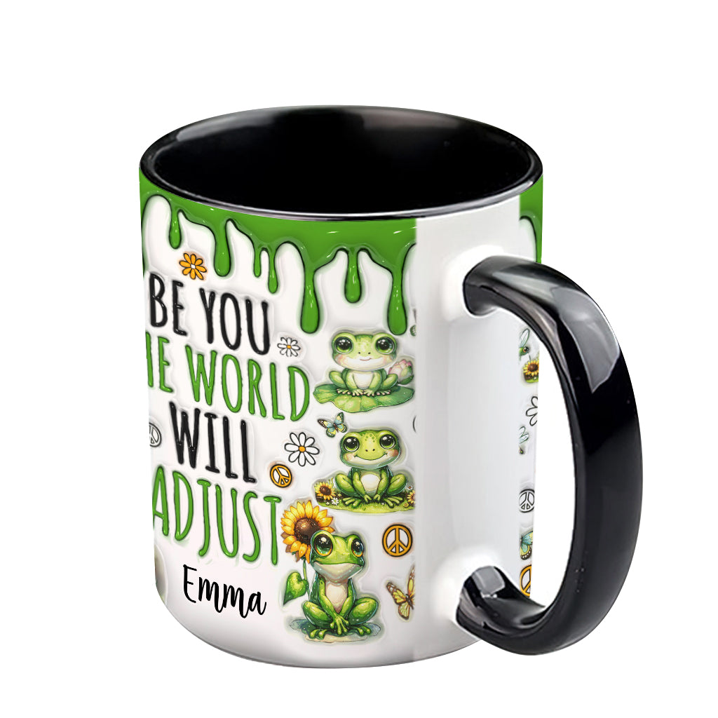 Sei du selbst, die Welt wird sich anpassen – Personalisierte Tasse mit Hippie-Akzent