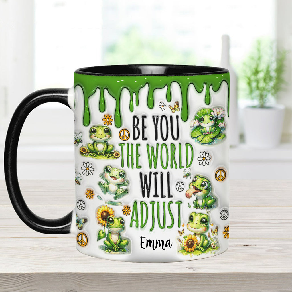 Sei du selbst, die Welt wird sich anpassen – Personalisierte Tasse mit Hippie-Akzent