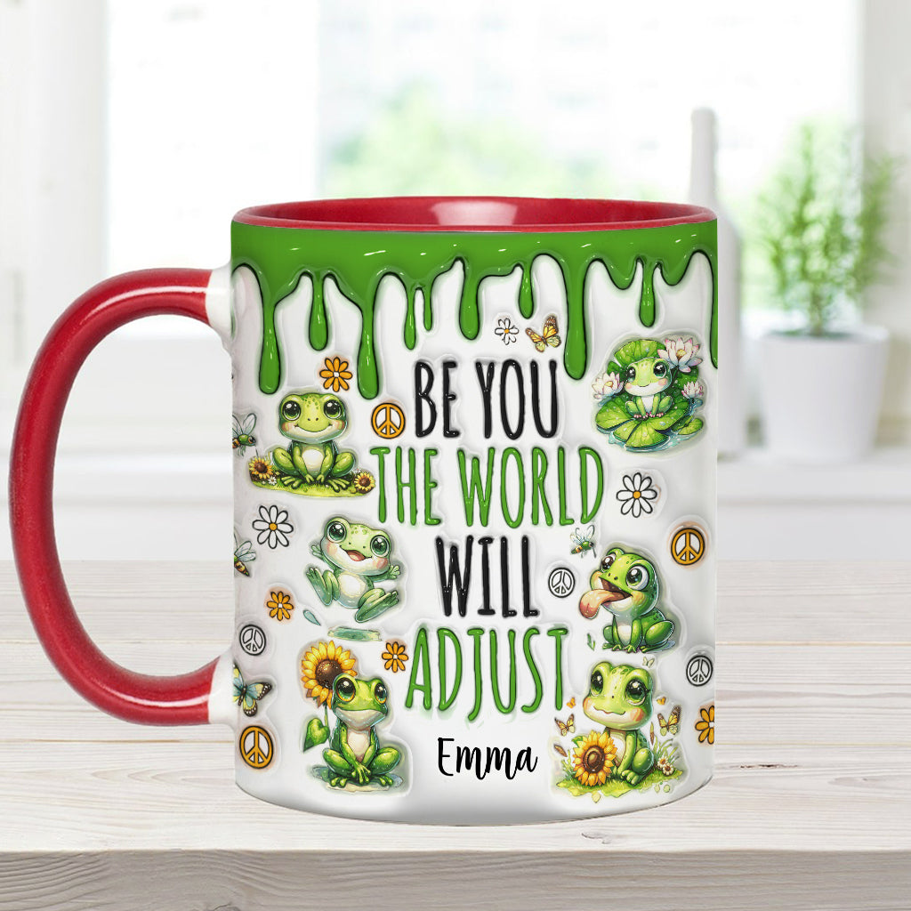Sei du selbst, die Welt wird sich anpassen – Personalisierte Tasse mit Hippie-Akzent