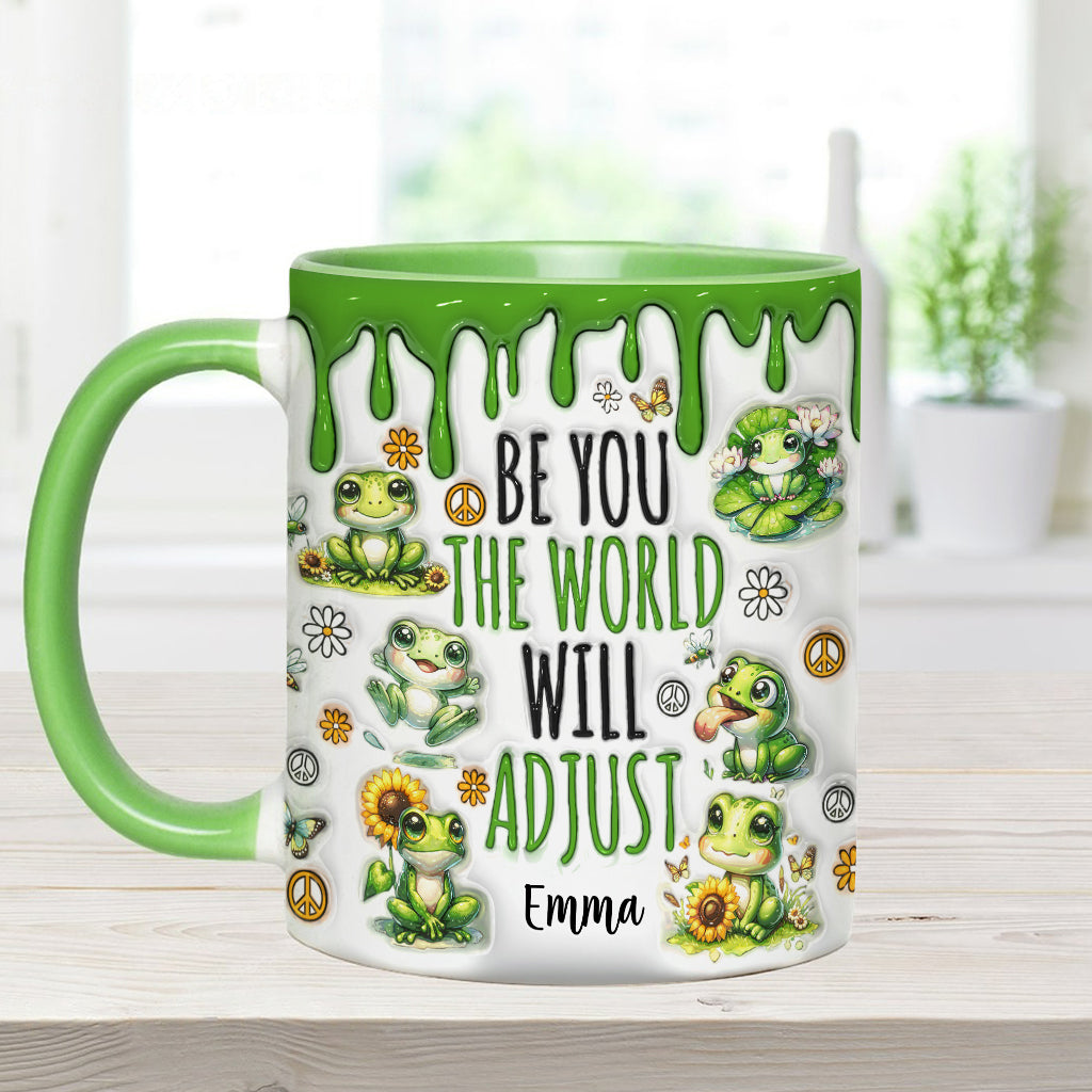 Sei du selbst, die Welt wird sich anpassen – Personalisierte Tasse mit Hippie-Akzent