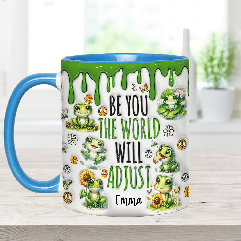 Sei du selbst, die Welt wird sich anpassen – Personalisierte Tasse mit Hippie-Akzent
