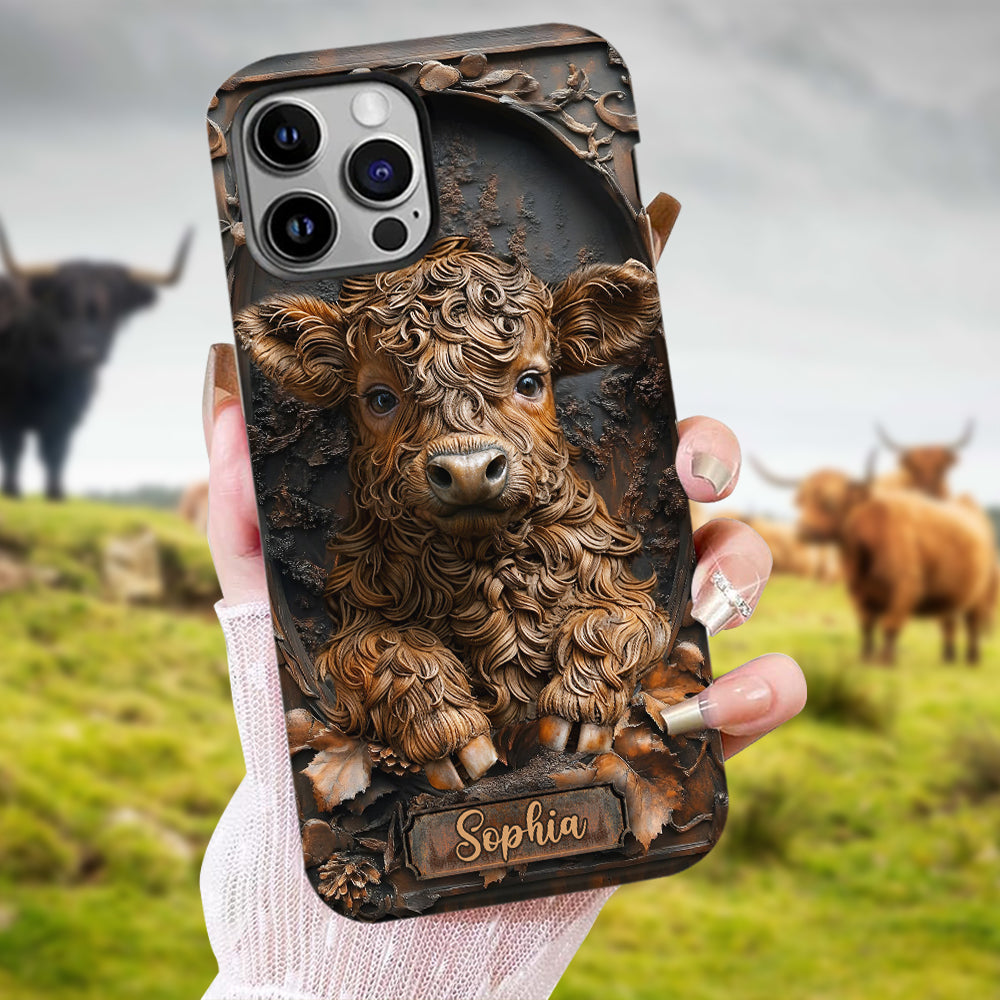 Coque de téléphone personnalisée avec imprimé intégral « Bébé vache »