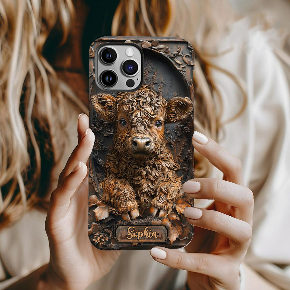 Coque de téléphone personnalisée avec imprimé intégral « Bébé vache »