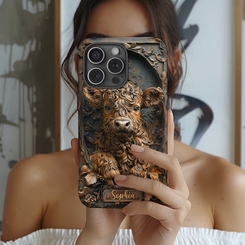 Coque de téléphone personnalisée avec imprimé intégral « Bébé vache »