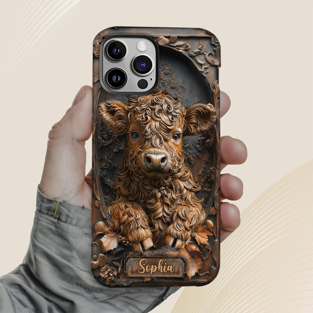 Coque de téléphone personnalisée avec imprimé intégral « Bébé vache »