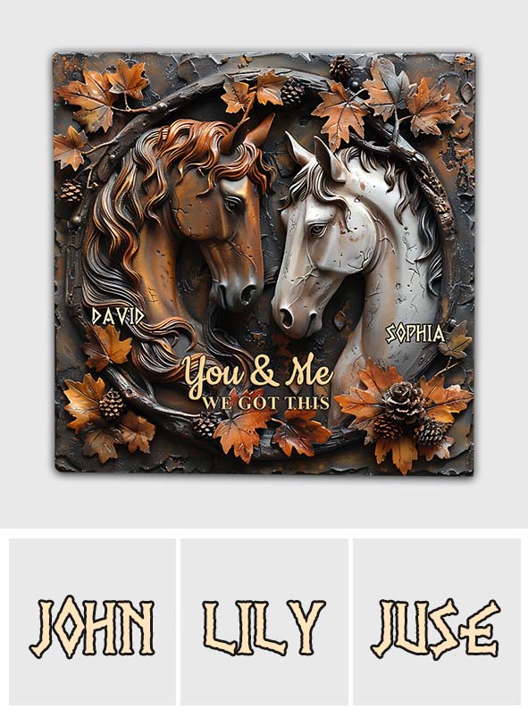 It's You & Me - Personalized Horse Square Shaped Stone