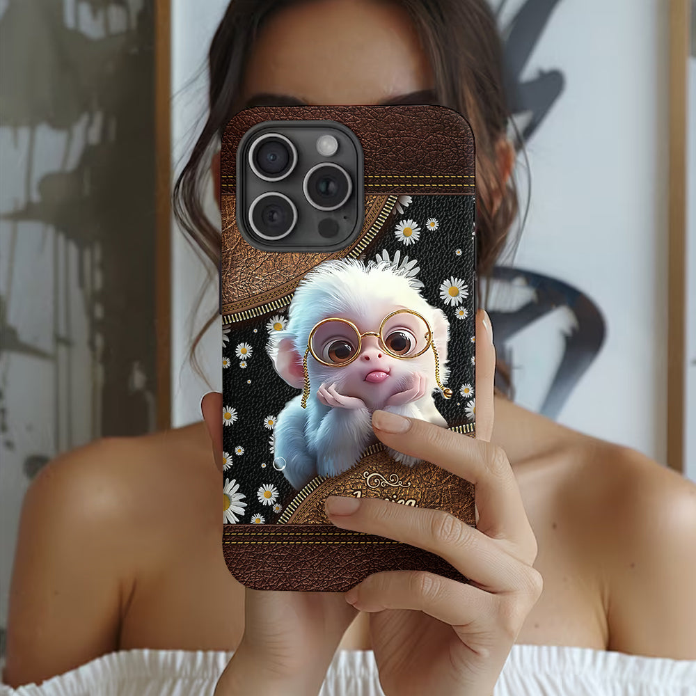 Coque de téléphone personnalisée avec imprimé intégral représentant un singe mignon
