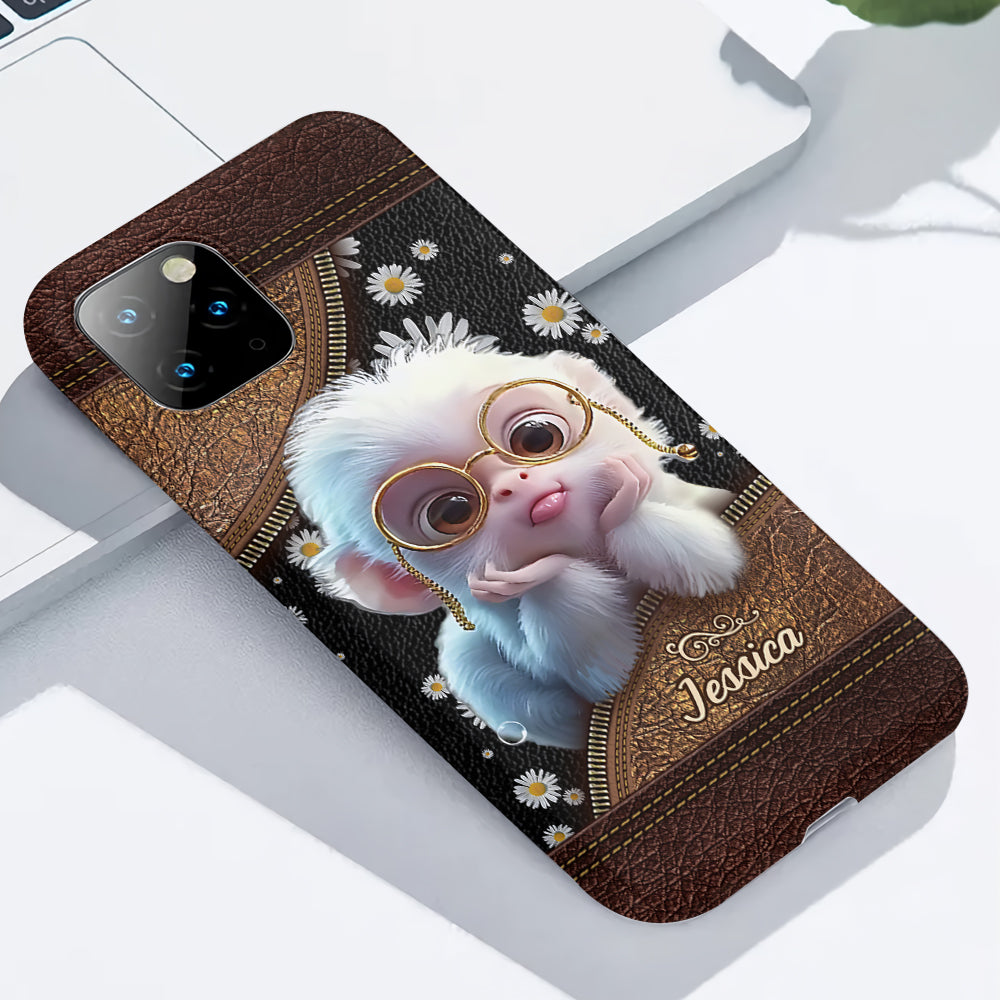 Coque de téléphone personnalisée avec imprimé intégral représentant un singe mignon