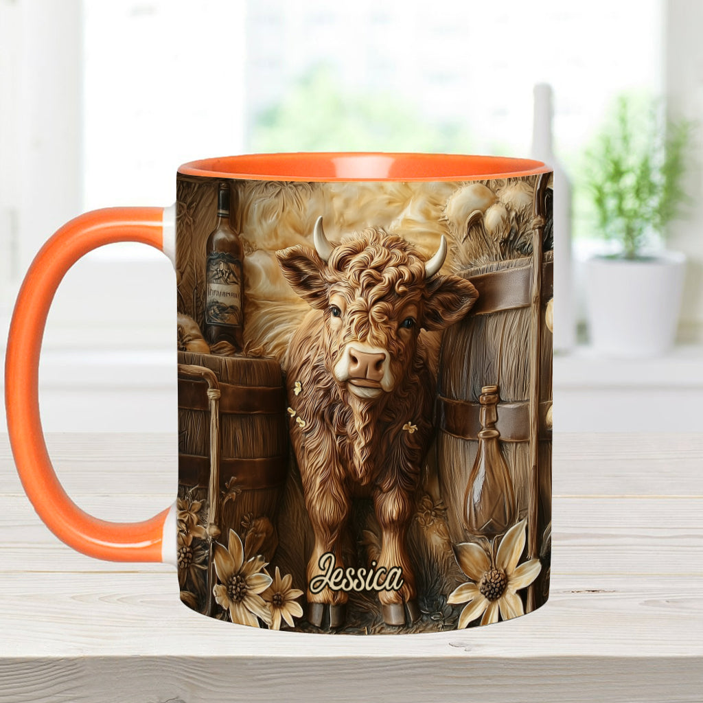Mug personnalisé vintage à motif vache des Highlands