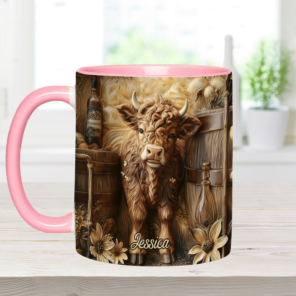 Mug personnalisé vintage à motif vache des Highlands