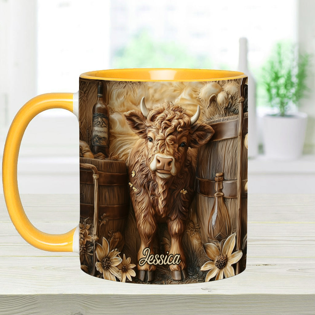 Mug personnalisé vintage à motif vache des Highlands