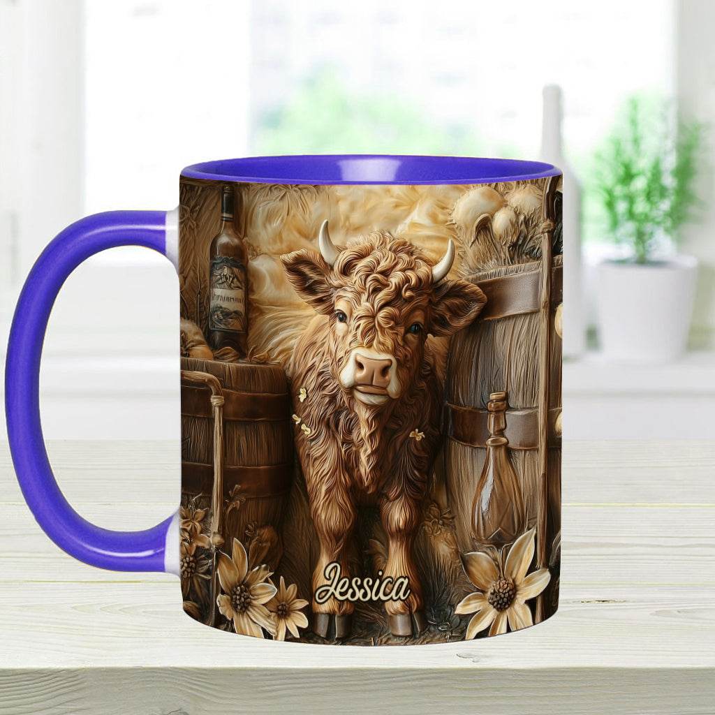 Mug personnalisé vintage à motif vache des Highlands