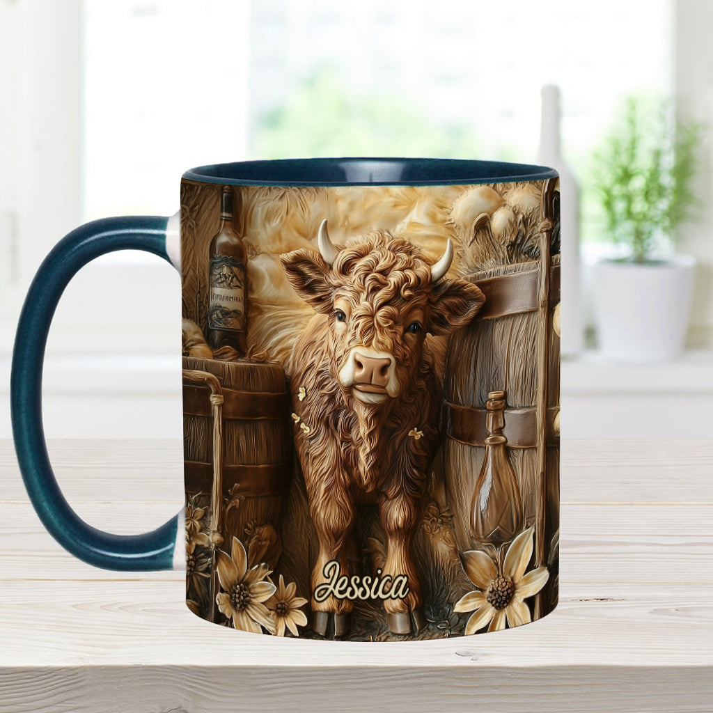 Mug personnalisé vintage à motif vache des Highlands