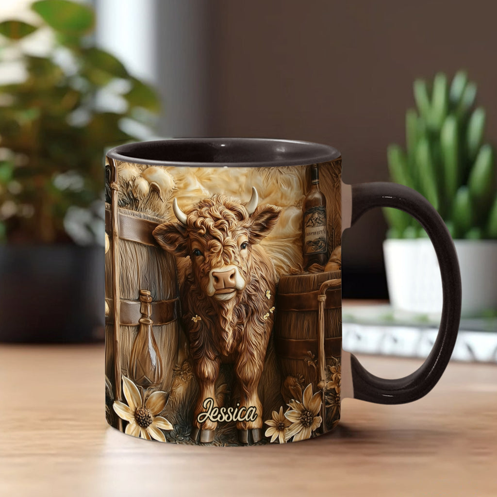 Mug personnalisé vintage à motif vache des Highlands