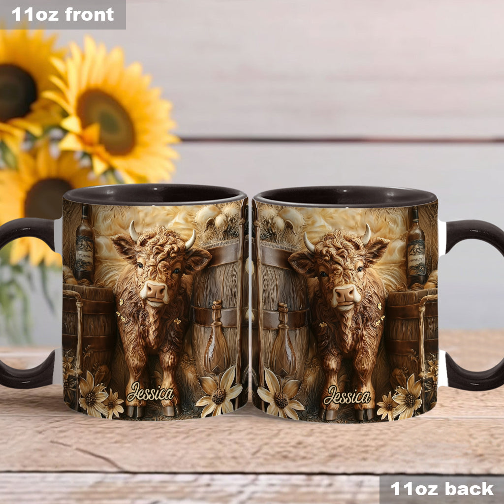 Mug personnalisé vintage à motif vache des Highlands