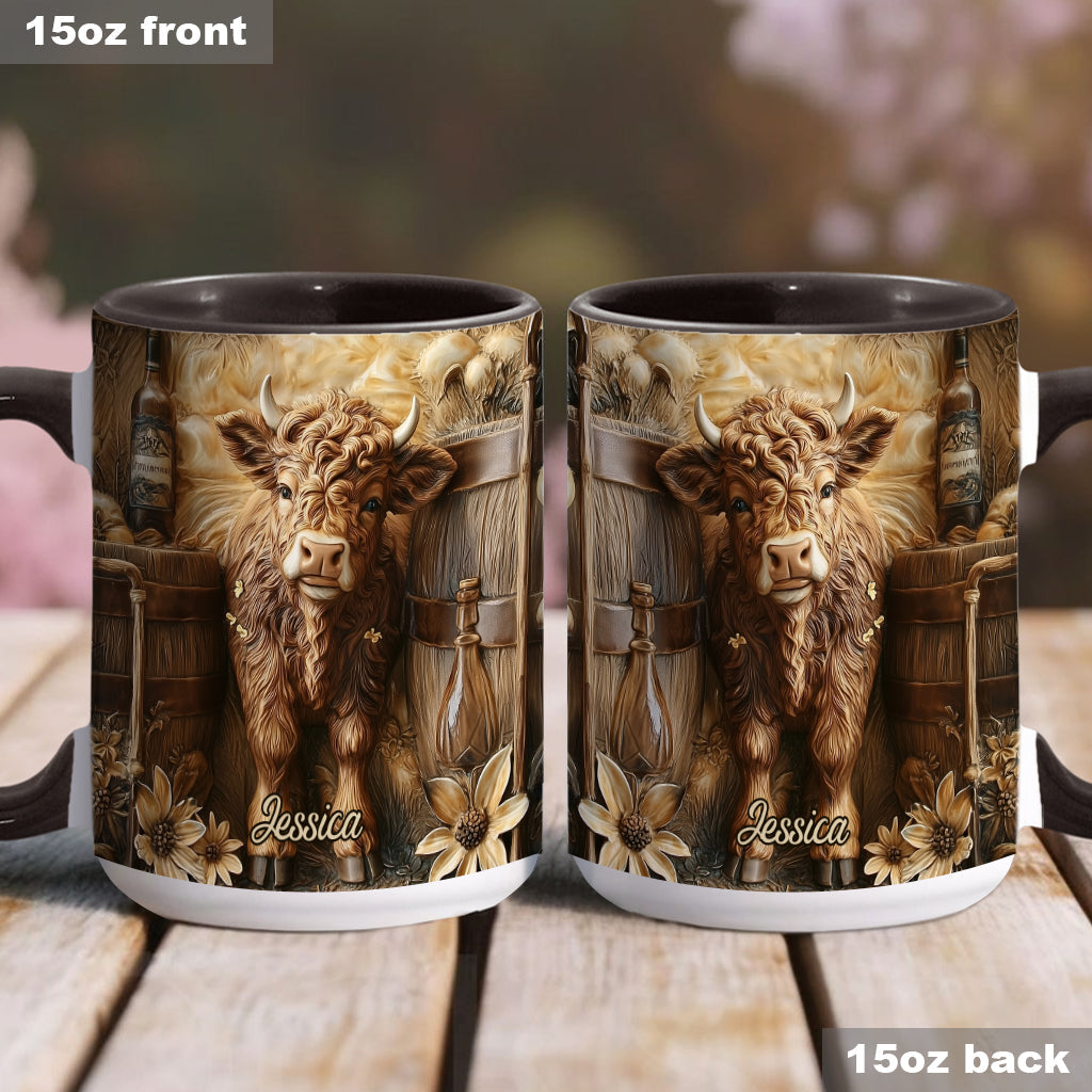 Mug personnalisé vintage à motif vache des Highlands