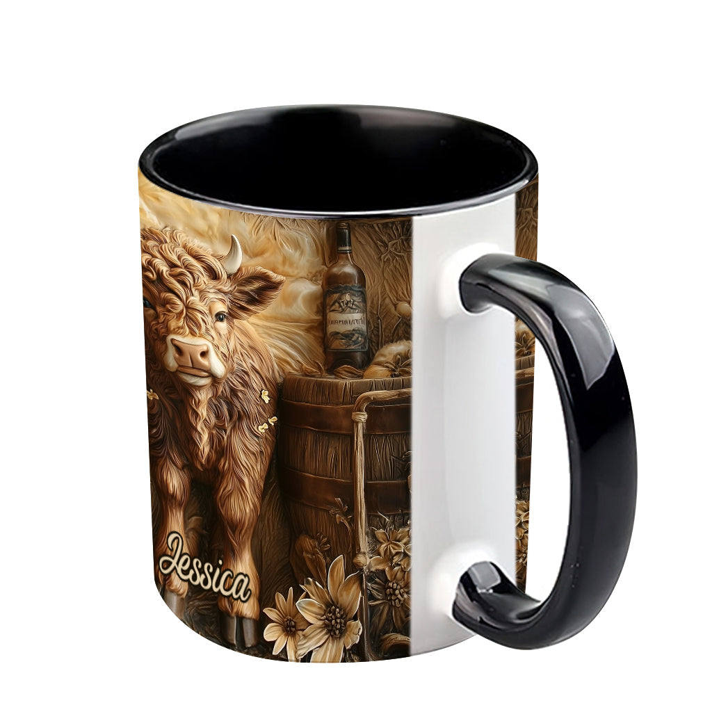 Mug personnalisé vintage à motif vache des Highlands