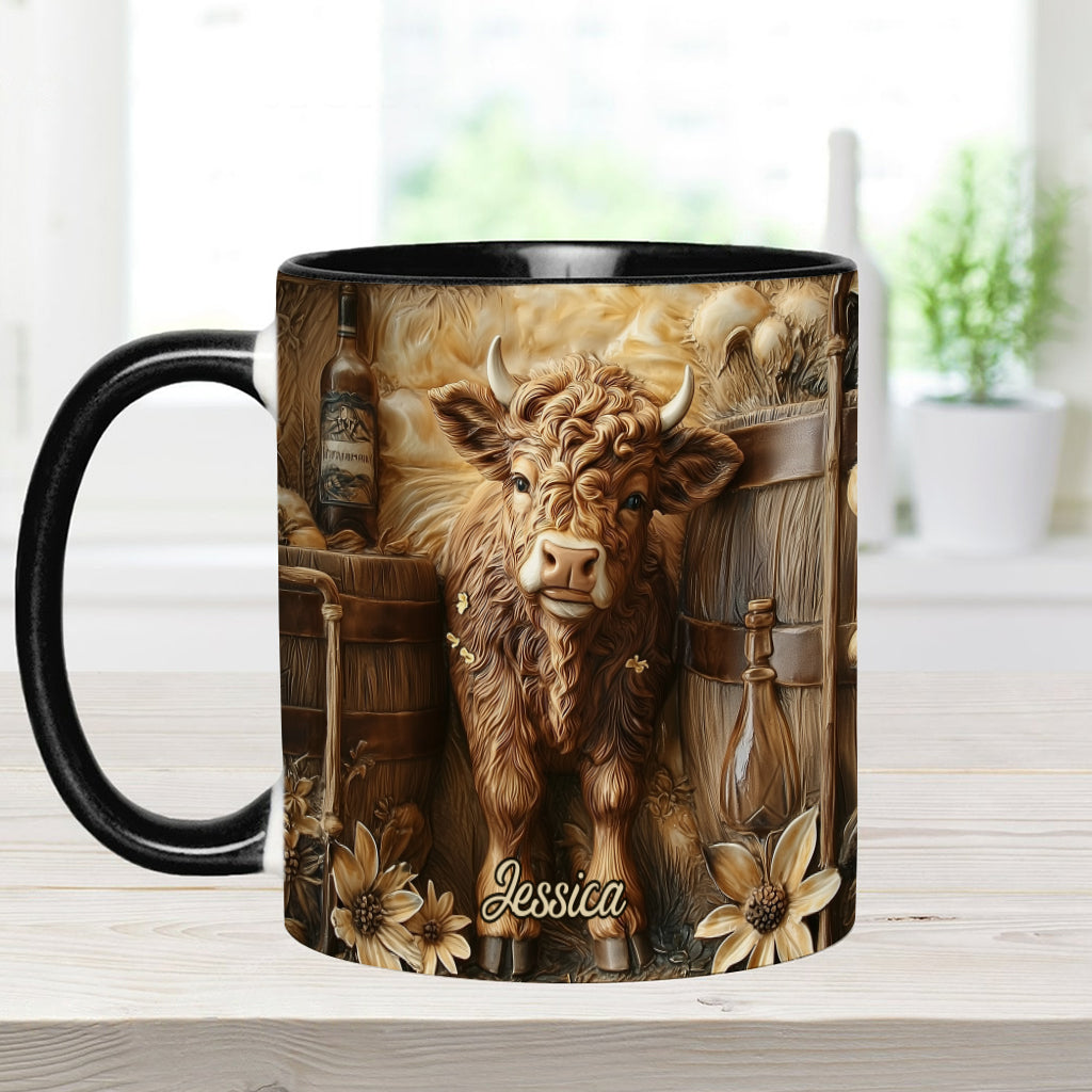 Mug personnalisé vintage à motif vache des Highlands