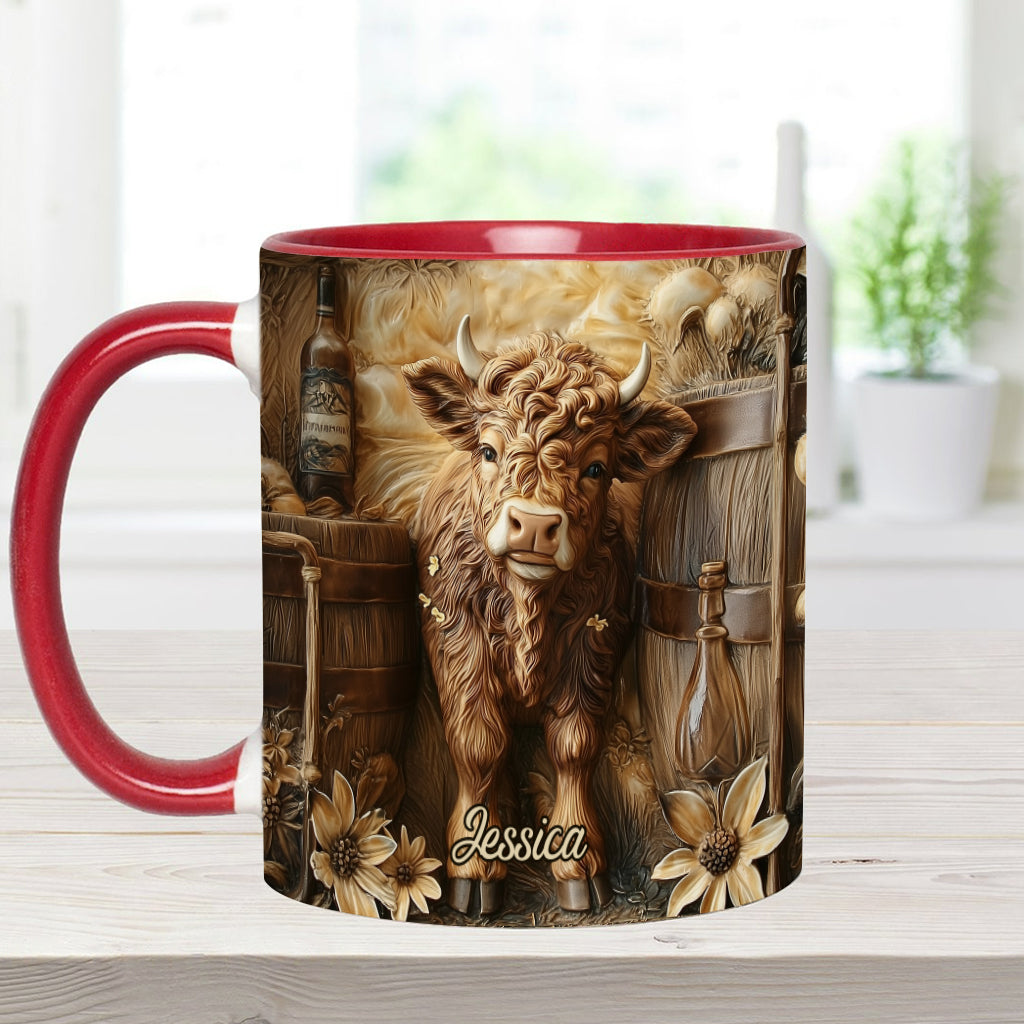 Mug personnalisé vintage à motif vache des Highlands