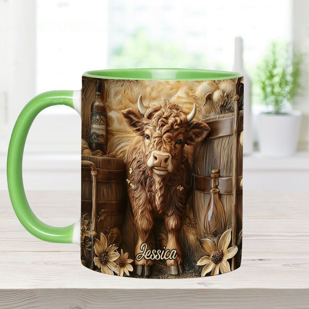 Mug personnalisé vintage à motif vache des Highlands