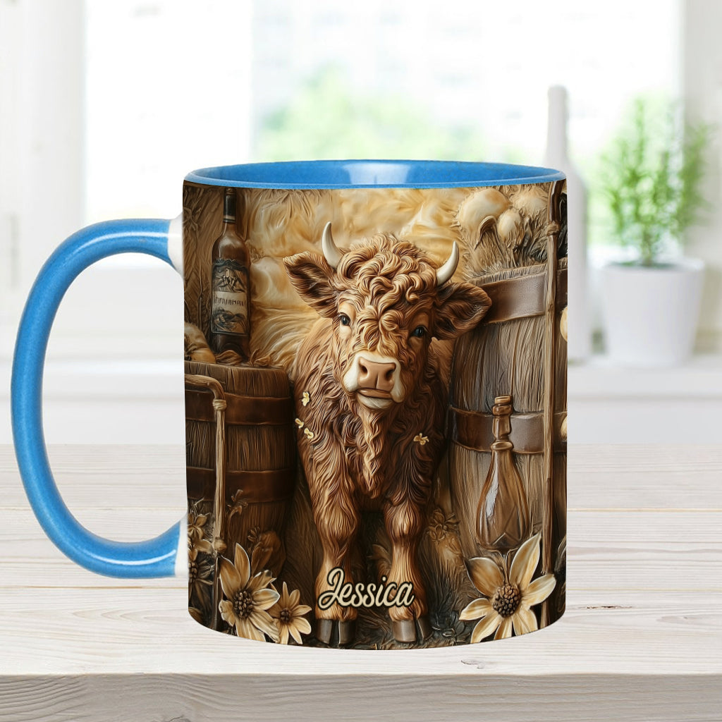 Mug personnalisé vintage à motif vache des Highlands