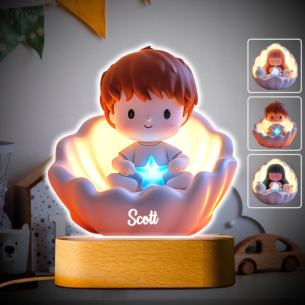 Doux rêves - Socle lumineux personnalisé en forme d'enfant