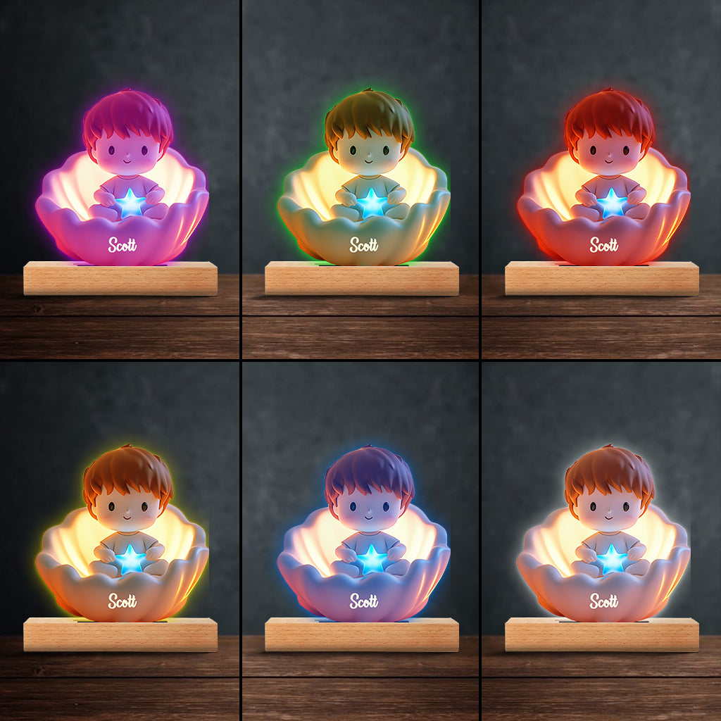 Doux rêves - Socle lumineux personnalisé en forme d'enfant