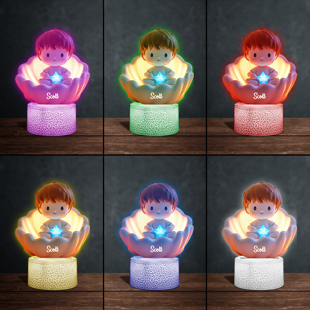 Doux rêves - Socle lumineux personnalisé en forme d'enfant
