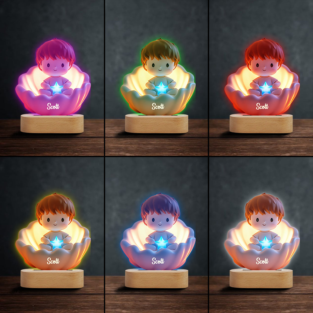 Doux rêves - Socle lumineux personnalisé en forme d'enfant