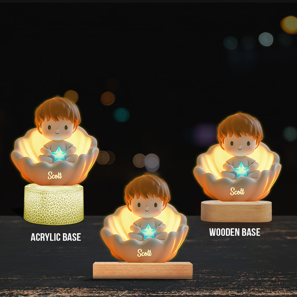 Doux rêves - Socle lumineux personnalisé en forme d'enfant
