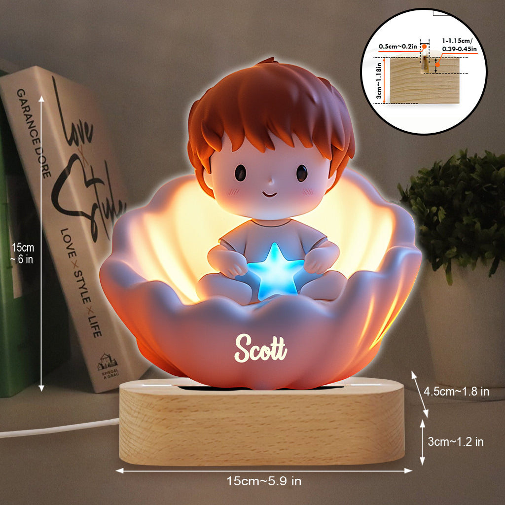 Doux rêves - Socle lumineux personnalisé en forme d'enfant